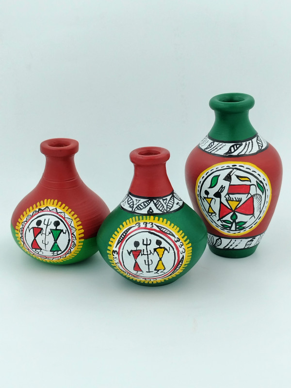 HANDMADE TERRACOTTA FLOWER VASE set