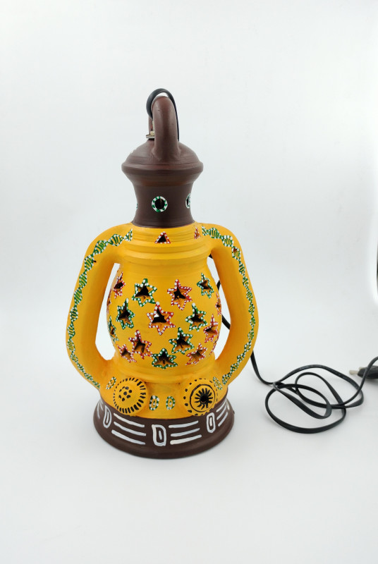 HANDCRAFTED & HANDPAINTED TERRACOTA ELECTRIC HANGING LIGHT