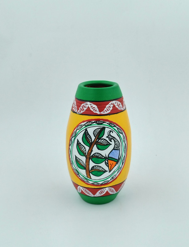 Handpainted Flower vase yellow